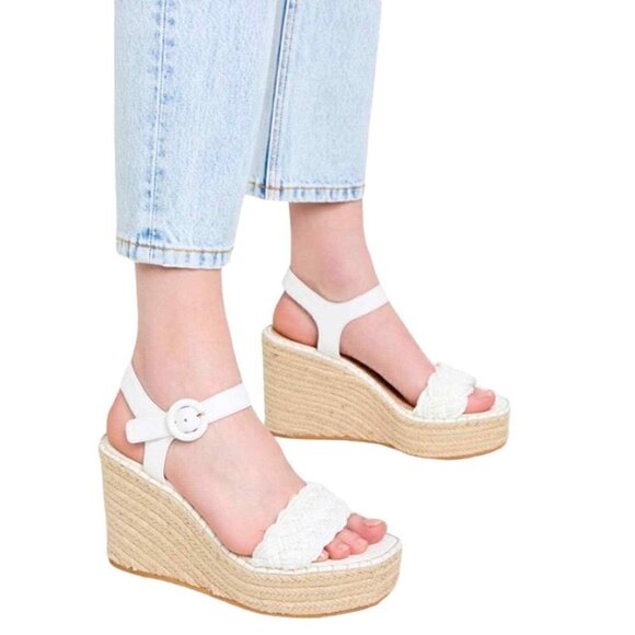 Veronica Beard Shoes - VERONICA BEARD Reema‎ Braided Ankle-Strap Wedge Espadrilles, Size 10 New